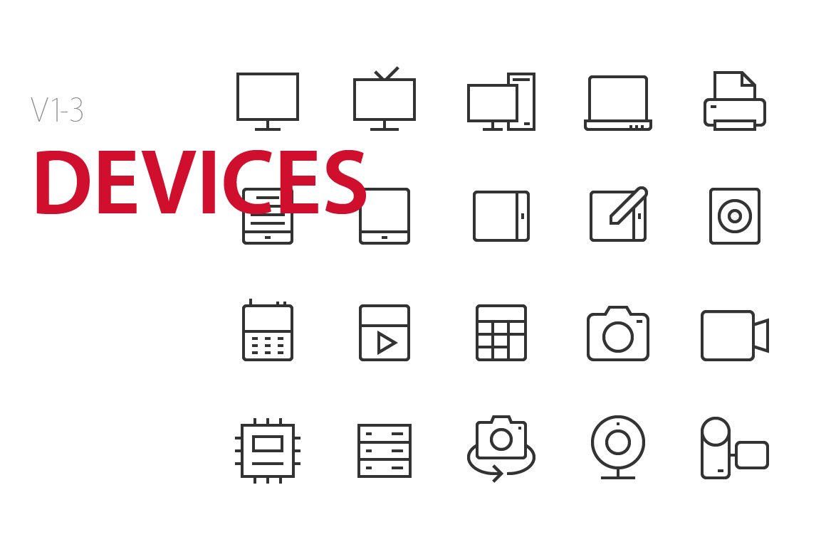 60 Devices UI Icons cover image.