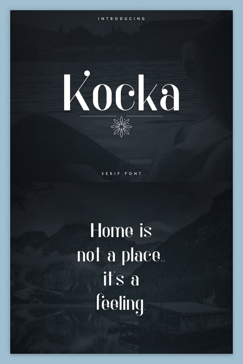 An example of writing a Kocka Font on a black background.