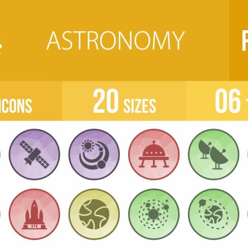 50 Astronomy Low Poly B/G Icons cover image.