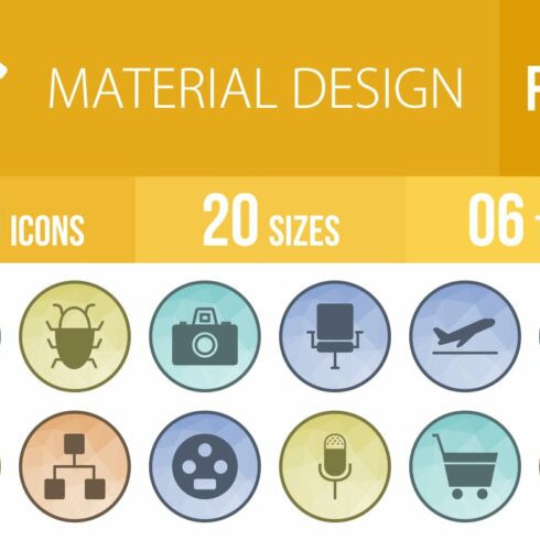 100 Material Design Low Poly Icons cover image.