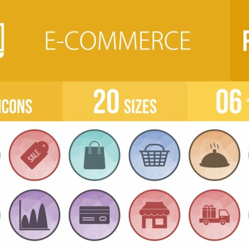 48 Ecommerce Low Poly Icons cover image.