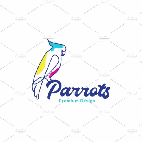 animal bird parrots lines art logo cover image.