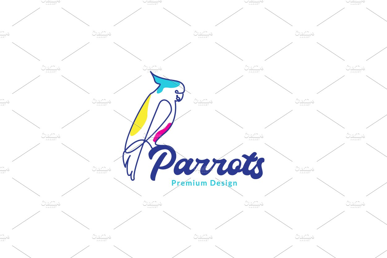 animal bird parrots lines art logo cover image.