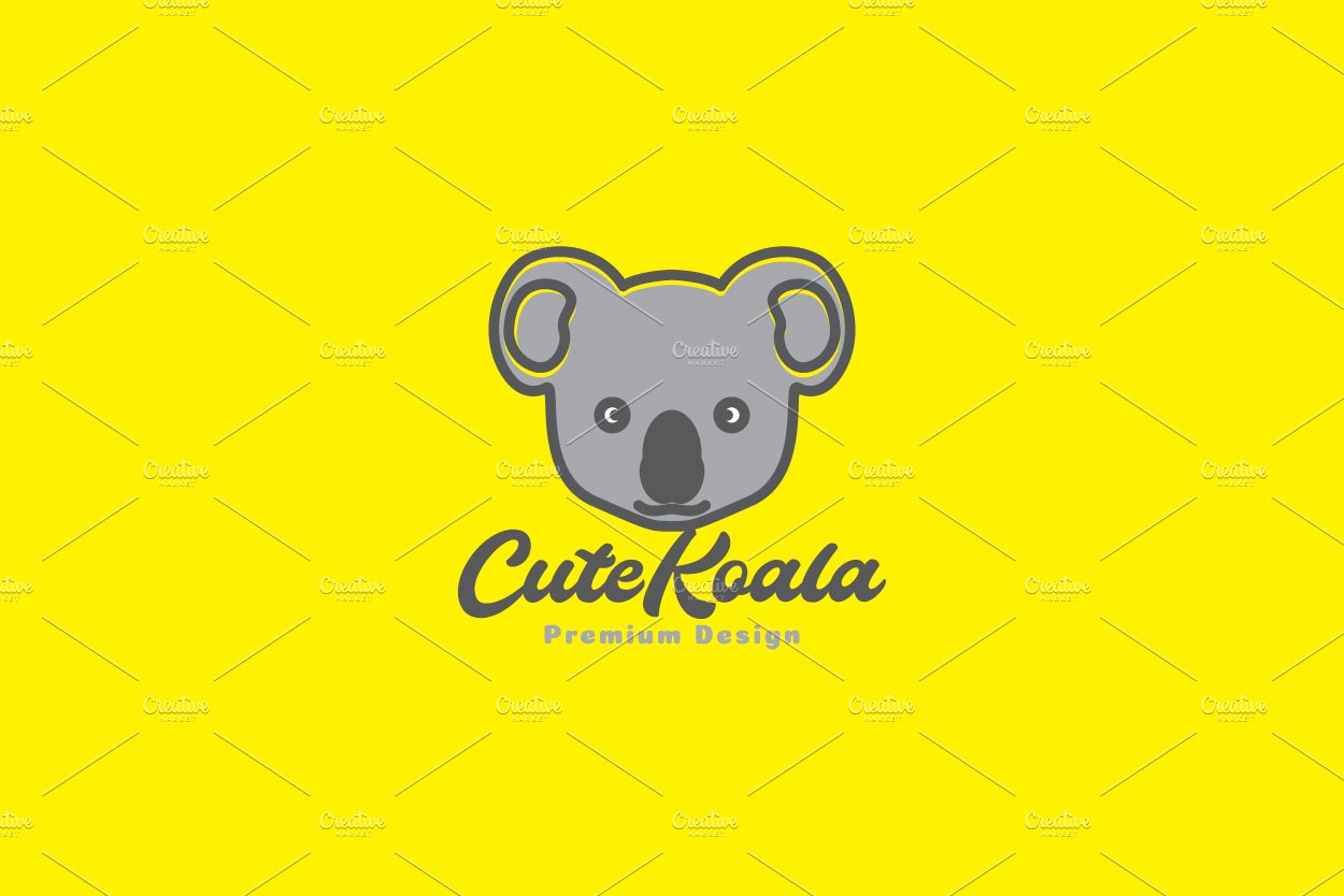 abstract head cute koala logo cover image.