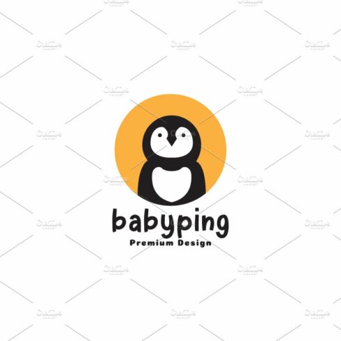 cute baby penguin logo symbol vector cover image.