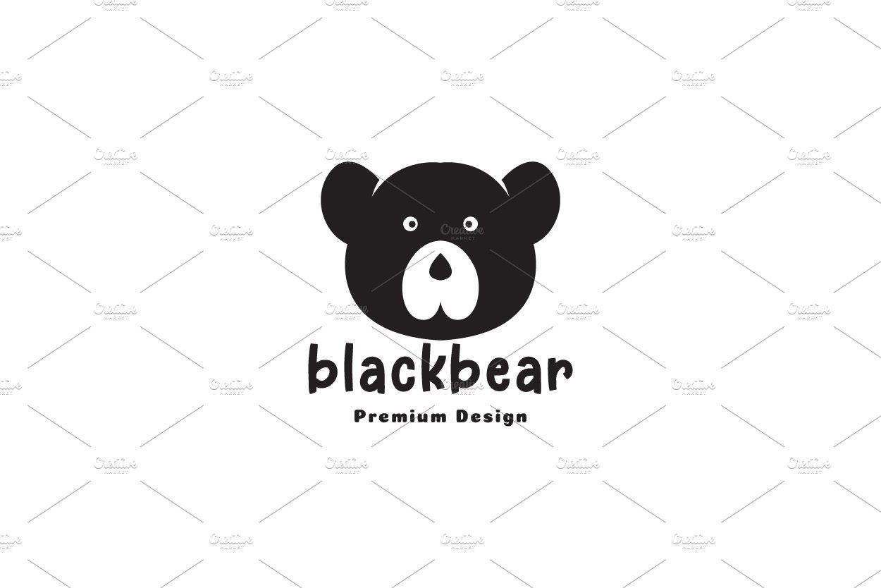 head cute honey bear logo symbol cover image.