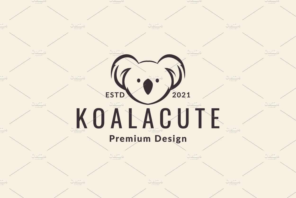 head animal cute koala logo symbol cover image.