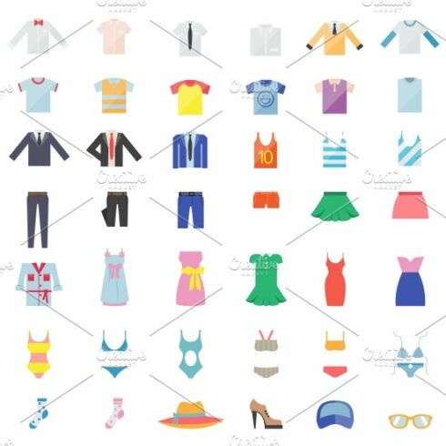 Large Set of Clothing Icons cover image.