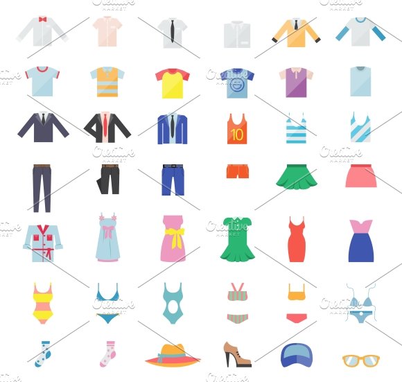 Large Set of Clothing Icons cover image.