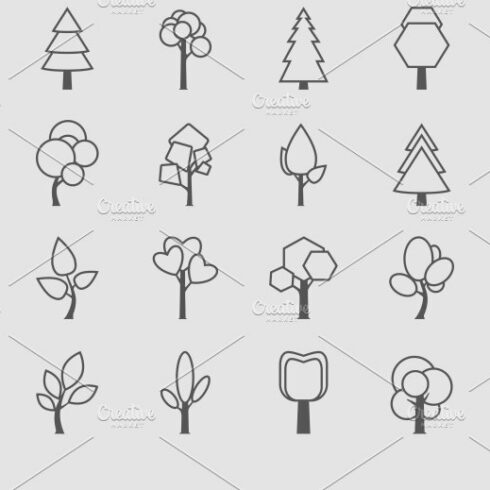 Outlined Tree Icons cover image.
