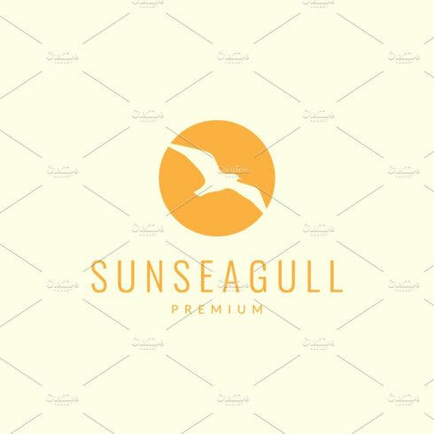 bird seagull fly on sunset logo cover image.