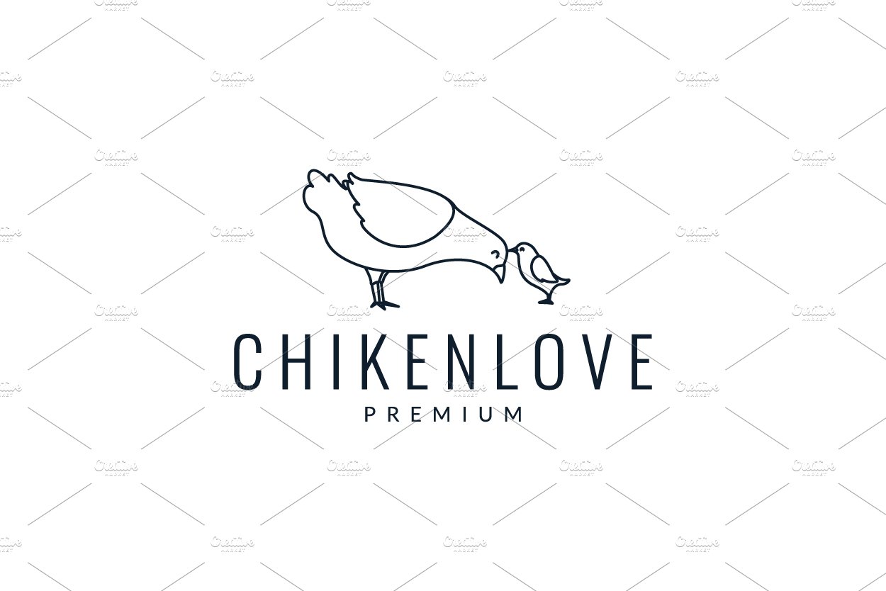 chicken with hen love family logo cover image.