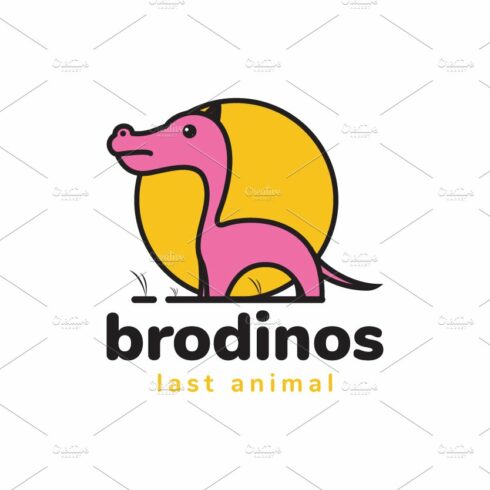 cartoon cute Brontosaurus logo cover image.