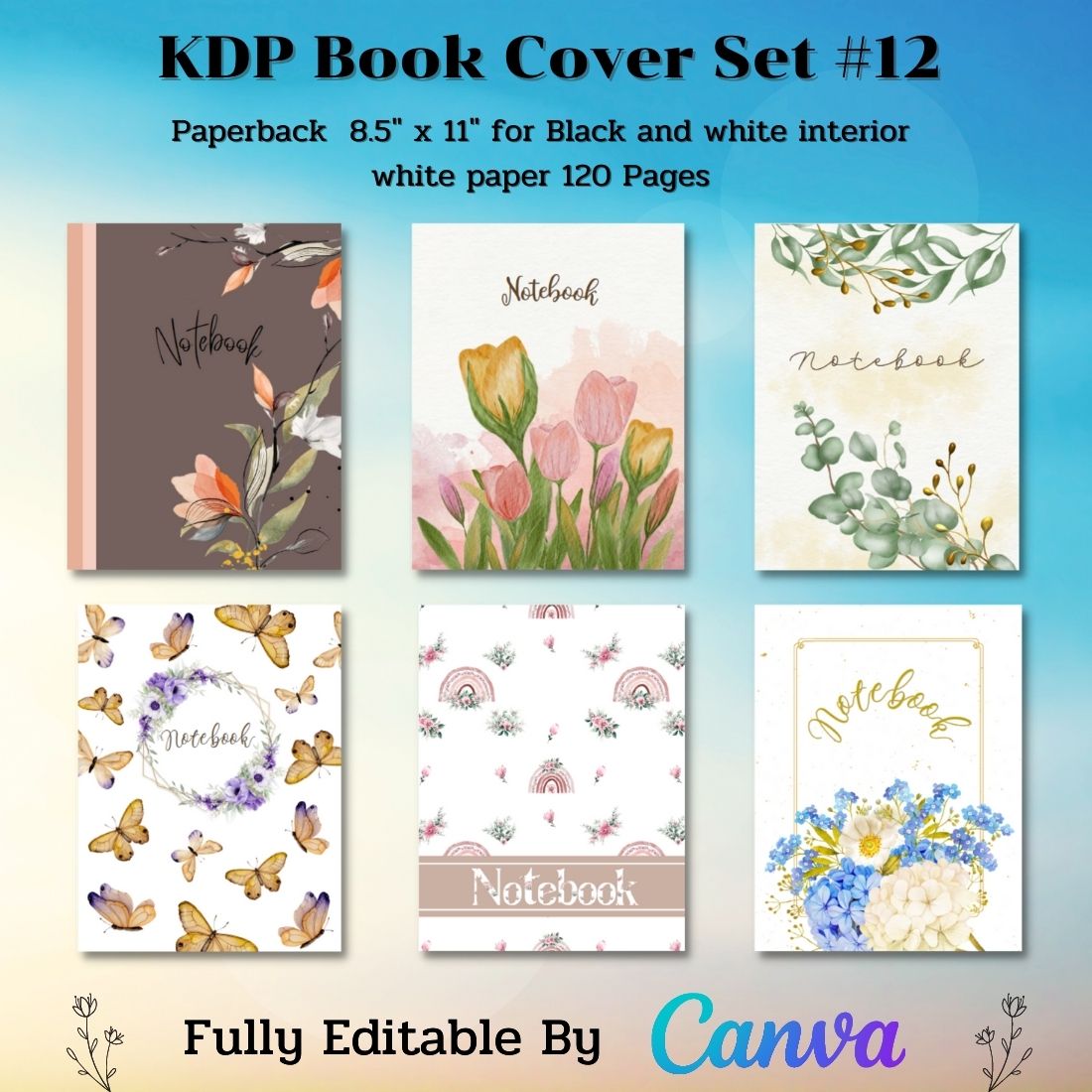 KDP Book Cover Set Canva Template – Paperback cover image.