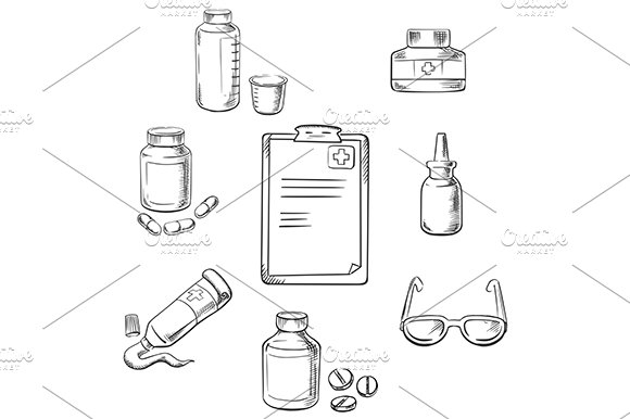 Prescription and medical sketch cover image.