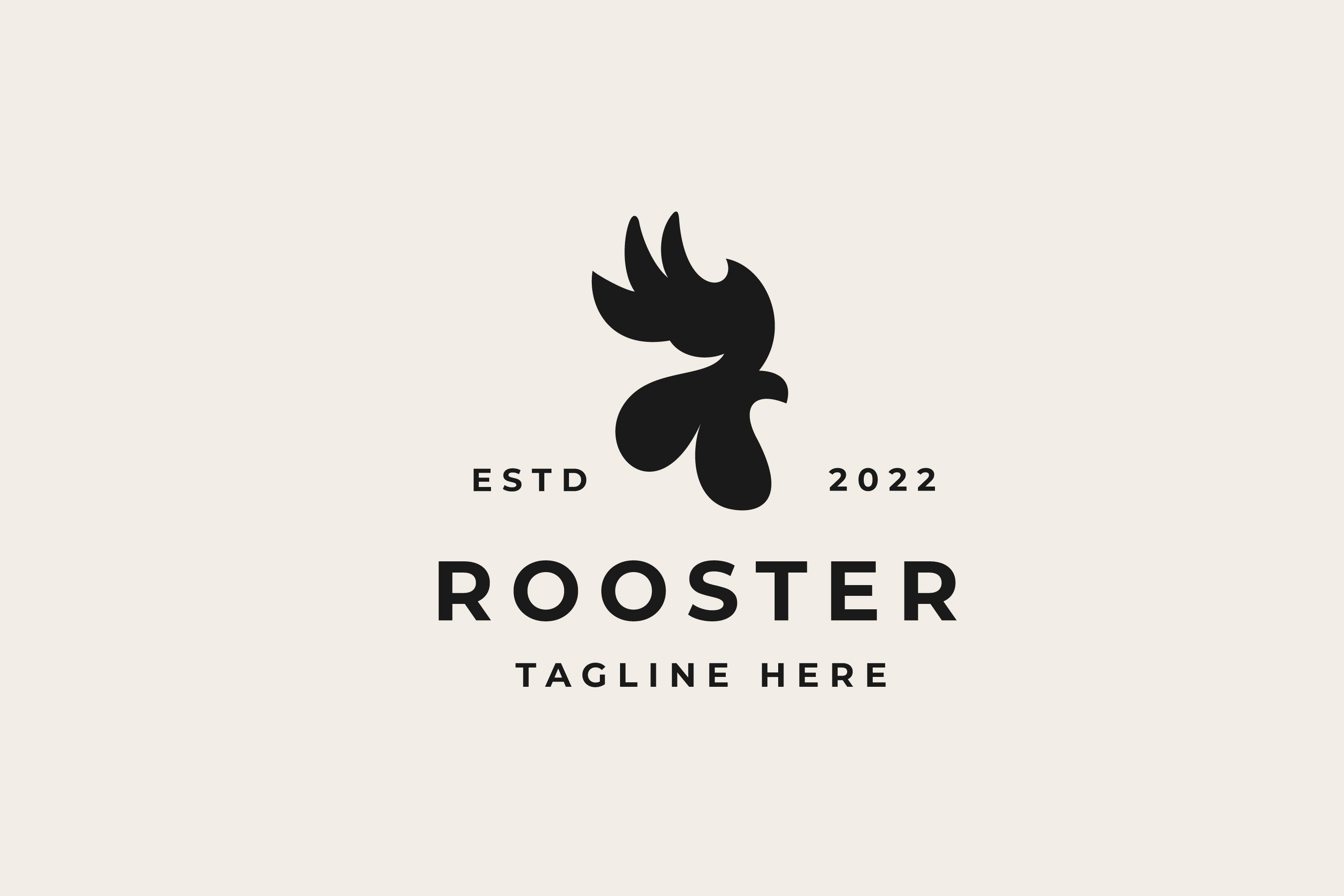 Vintage Hipster Rooster head logo de cover image.