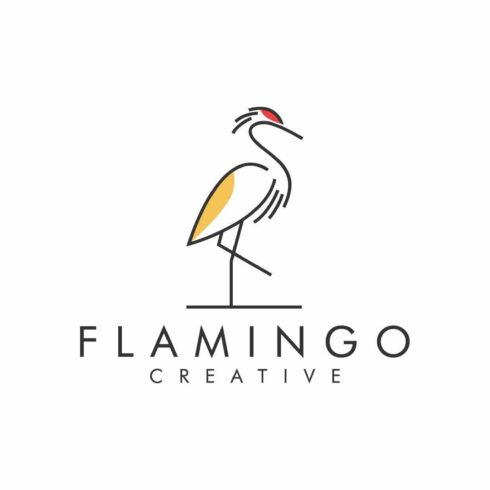 Simple Flamingo Line Logo - Vector cover image.