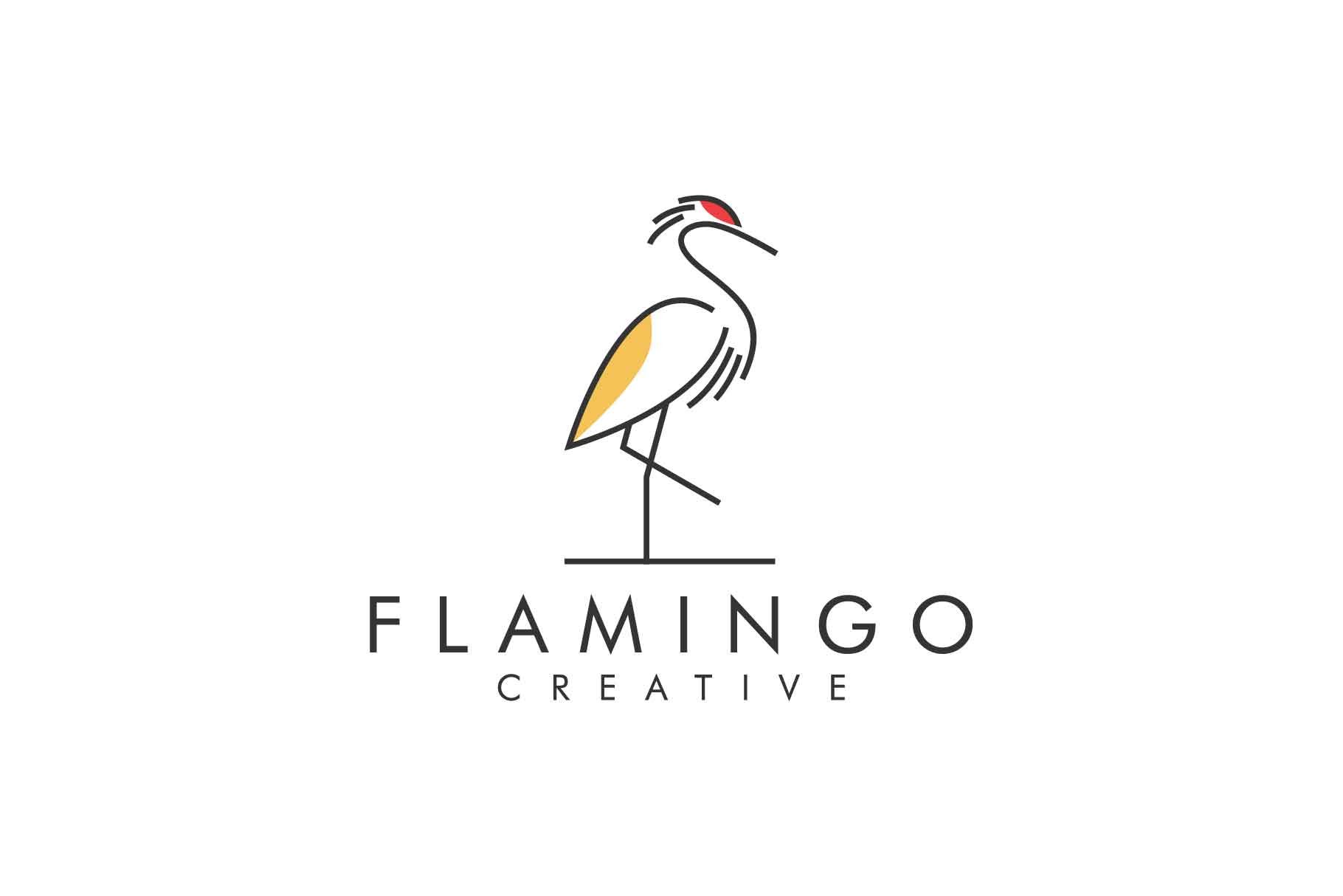 Simple Flamingo Line Logo - Vector cover image.