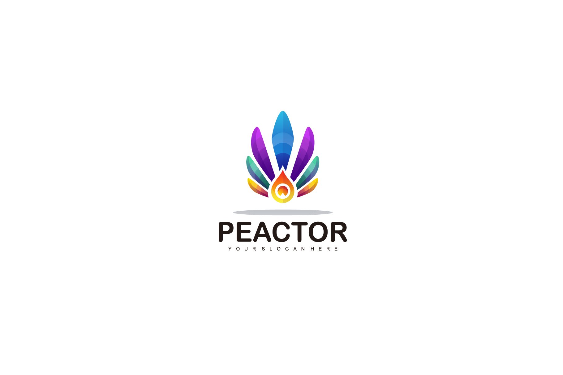 peacock tail logo template gradient cover image.