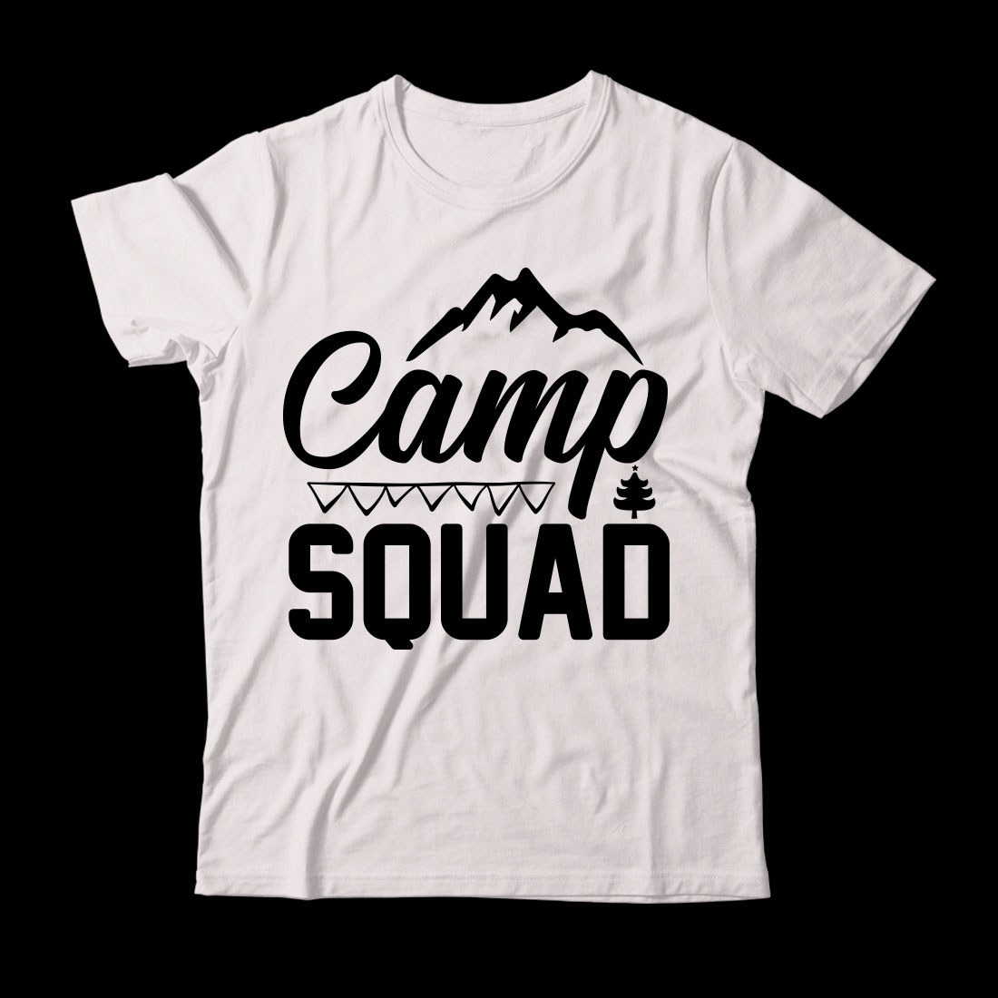 White t - shirt that says camp squad.