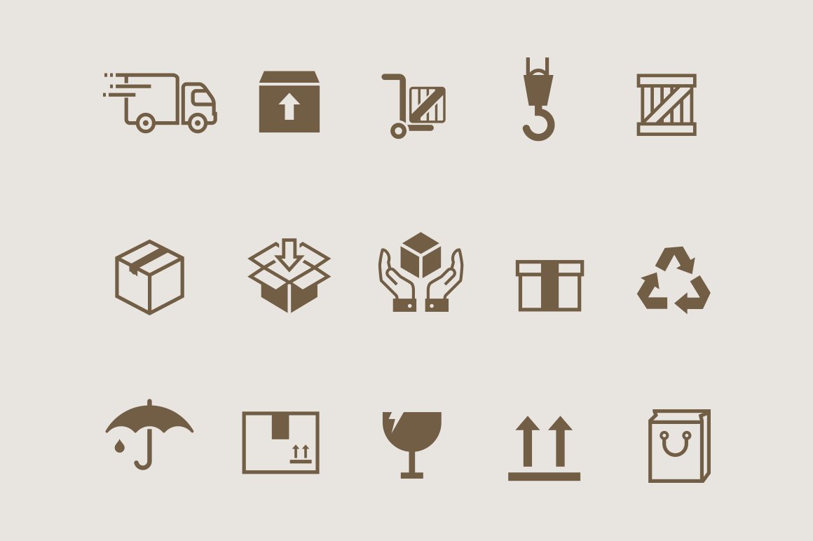 15 Box & Packaging Icons cover image.