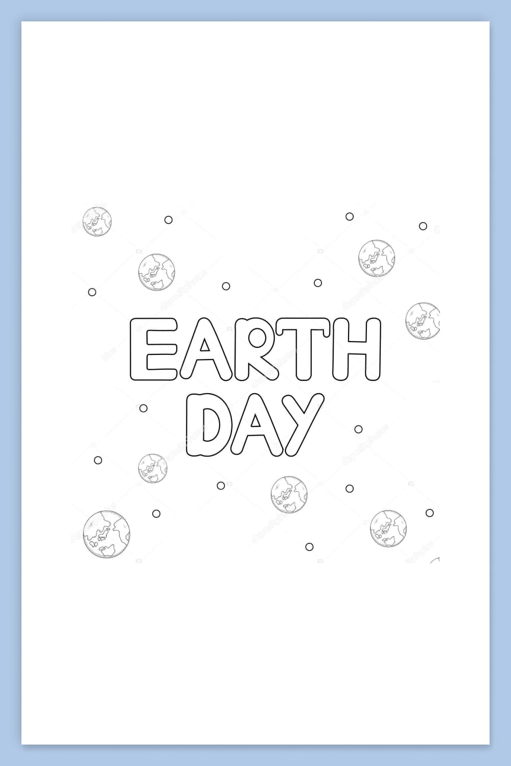 Image of the inscription Earth Day and several planets around it.