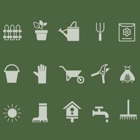 15 Gardening Icons cover image.
