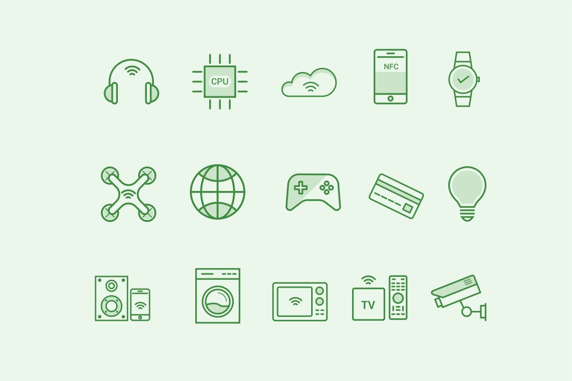 15 Internet Gadget Icons cover image.