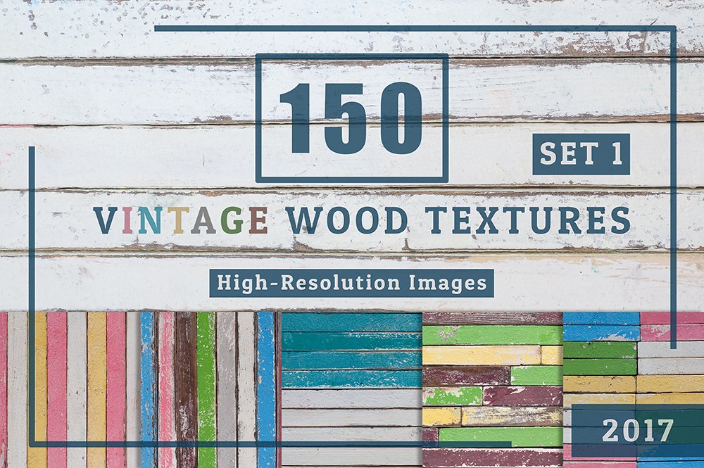 150 Vintage Wood Textures Set1 cover image.
