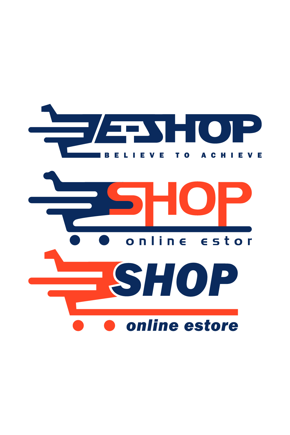 Online shop logo pinterest preview image.