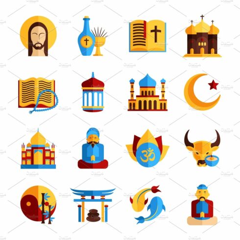 Religion icon set cover image.