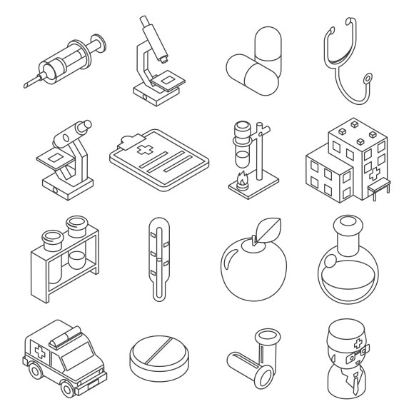 Medicine and health care 3d icons preview image.