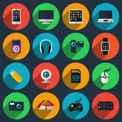 Gadget flat icons cover image.