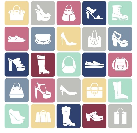 Shoes and bags icons cover image.
