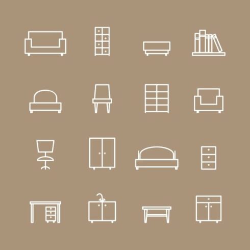 Home related furniture icons – MasterBundles