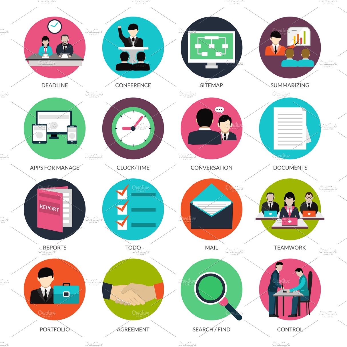 Project management icons cover image.