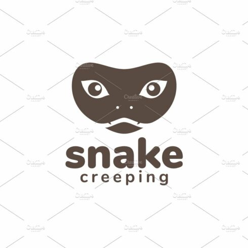 face cute snake black logo design cover image.