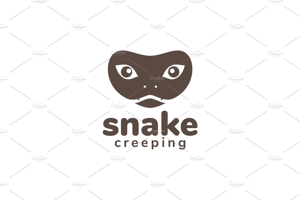 face cute snake black logo design cover image.