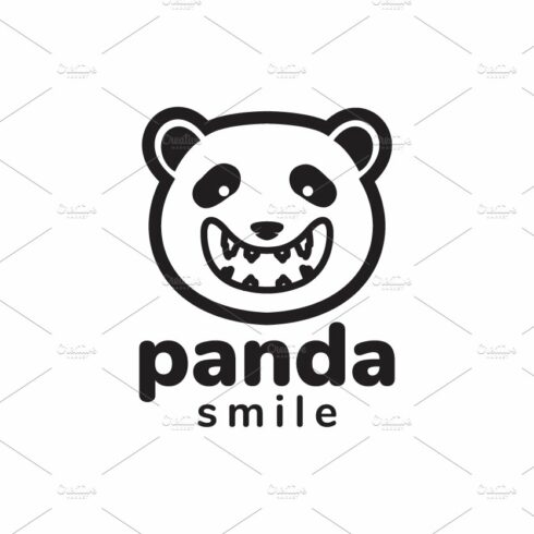 face panda cute big smile logo cover image.