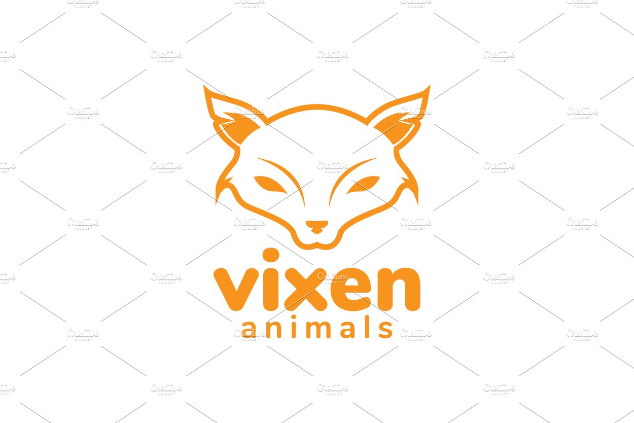 face animal vixen orange logo design cover image.