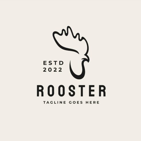 Vintage Hipster Rooster Logo Design cover image.