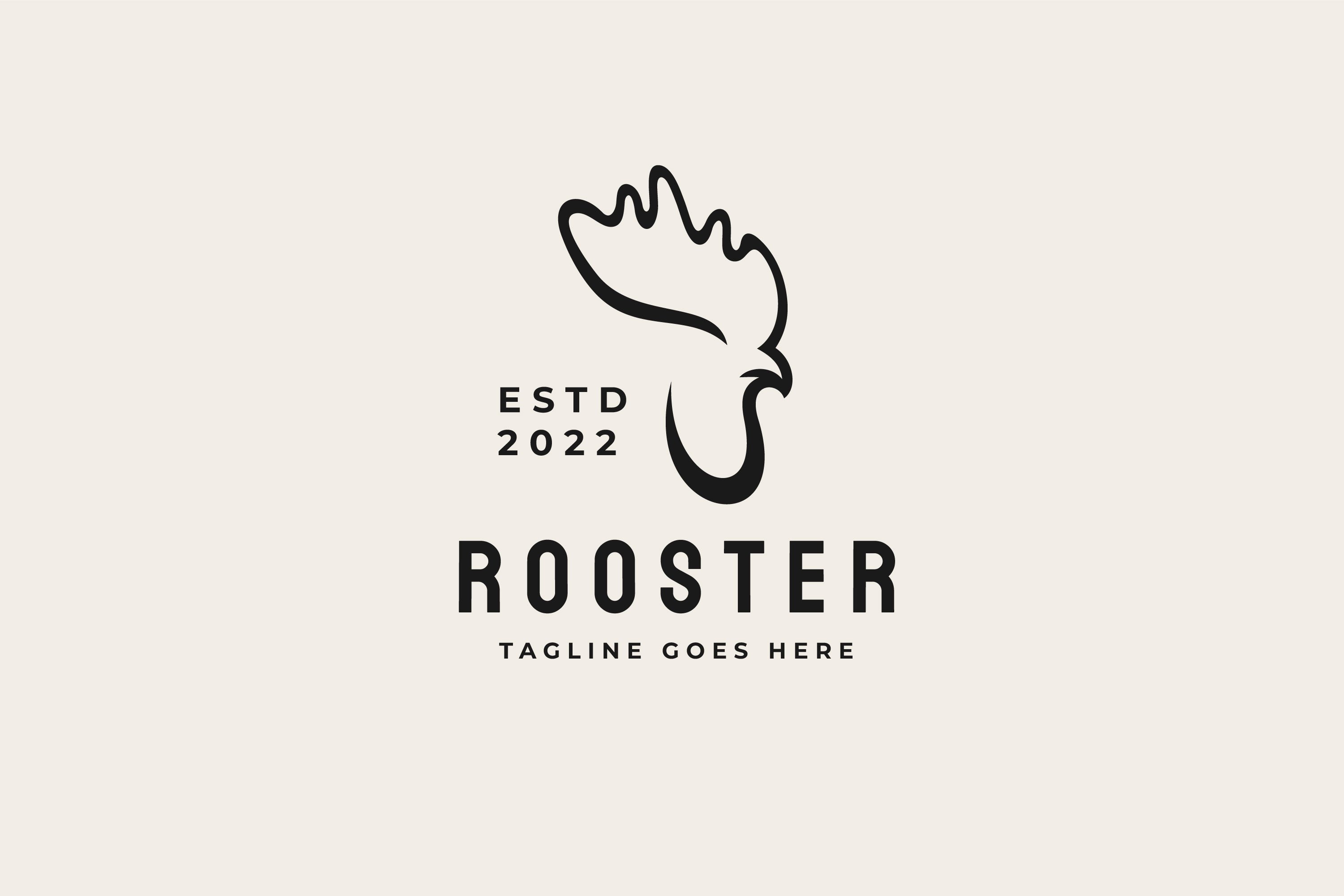 Vintage Hipster Rooster Logo Design cover image.