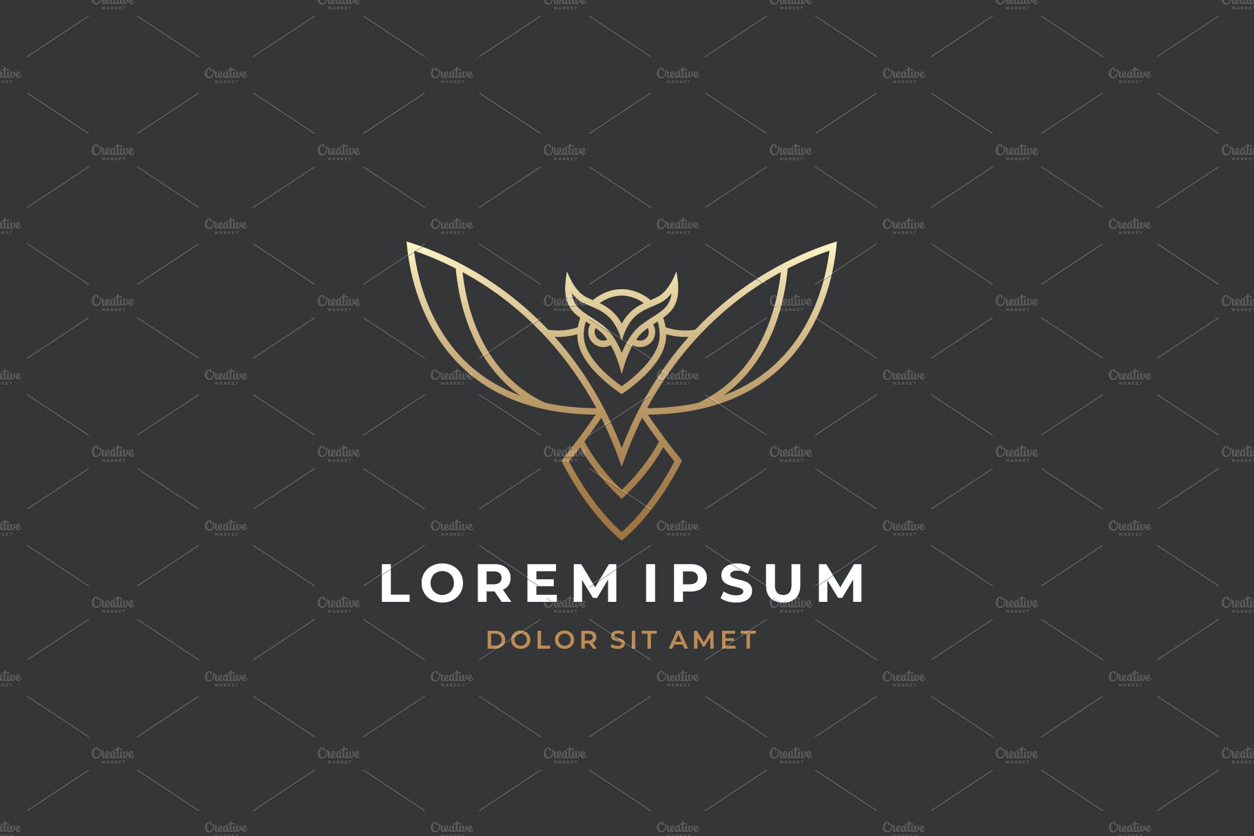 Modern minimal owl logo. preview image.