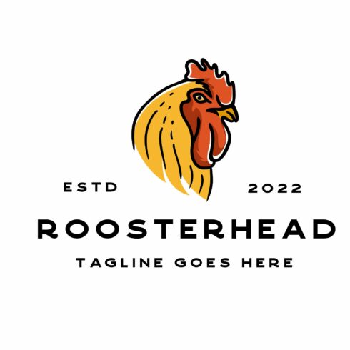 Vintage Rooster Head Logo Design cover image.