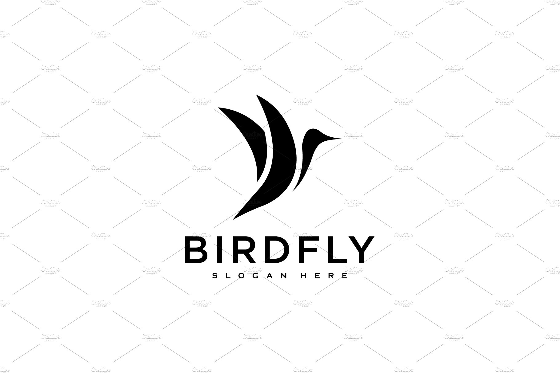 Hummingbird Logo Design Vector Templ preview image.