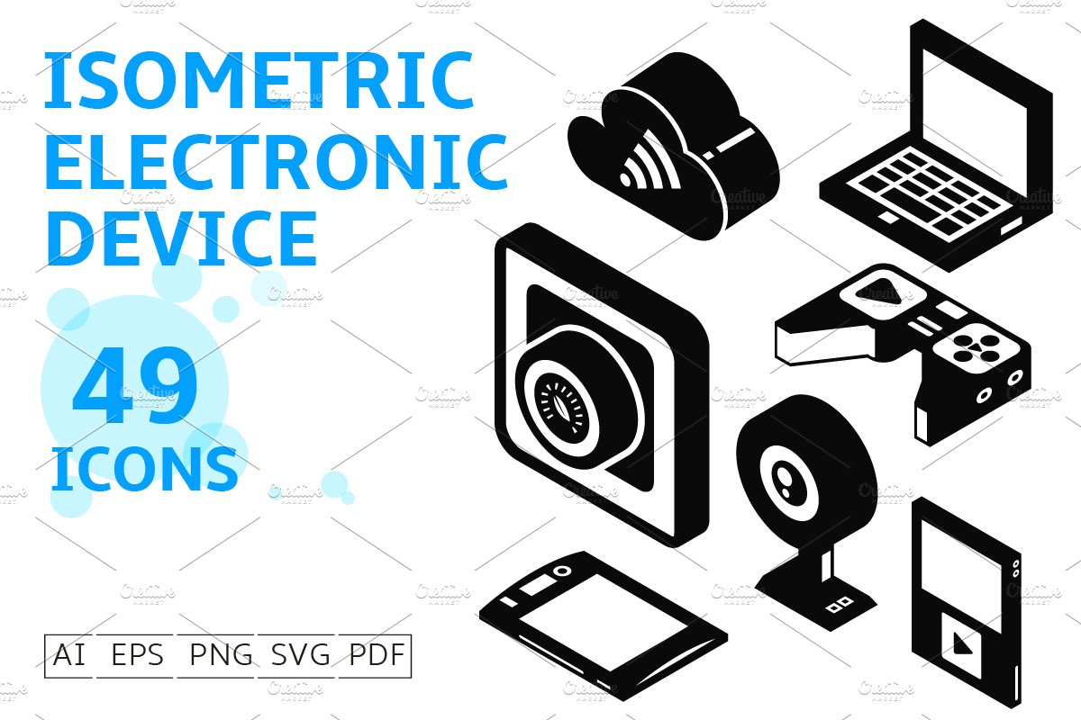 Electronic Device Isometric Icons cover image.