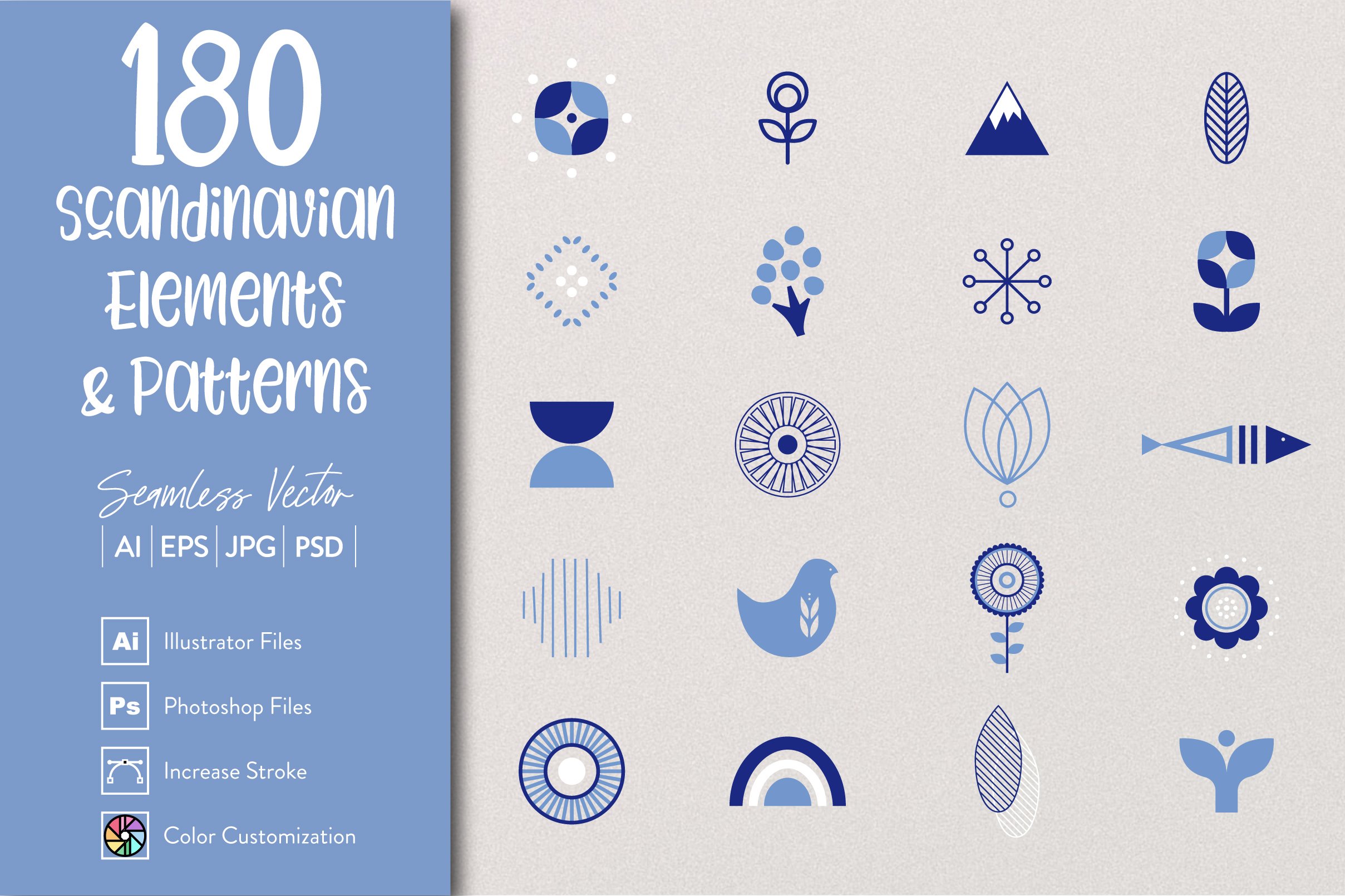 180 Scandinavian Patterns Bundle cover image.