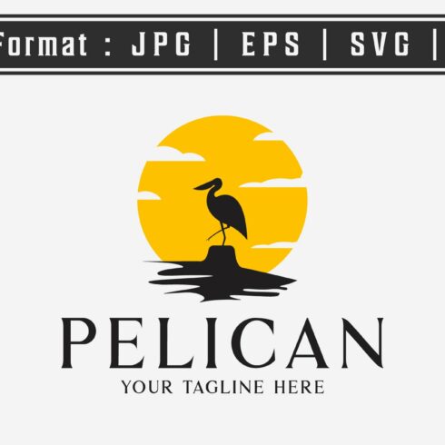 california pelican logo icon vector cover image.