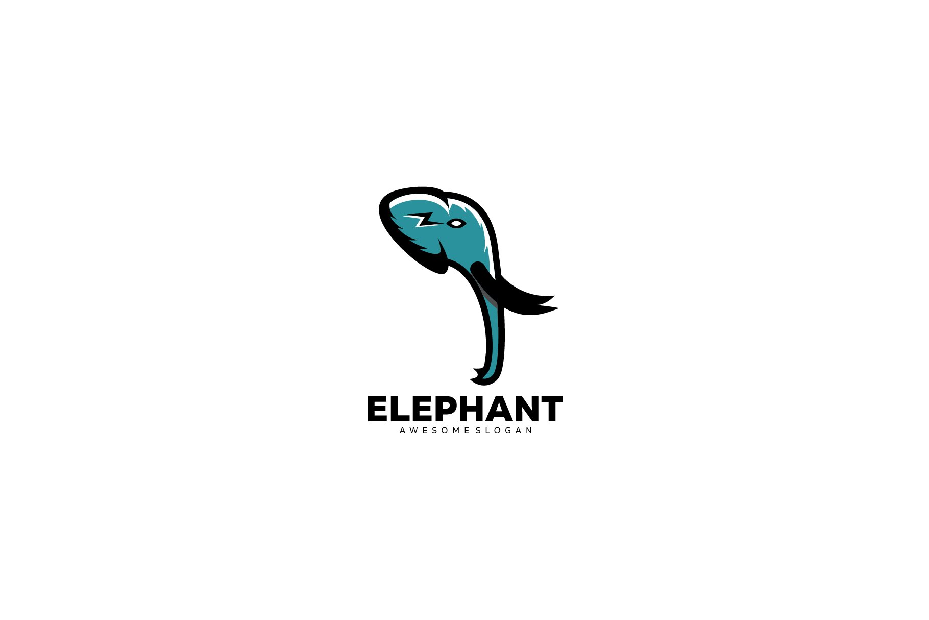 head elephant logo mascot design art cover image.