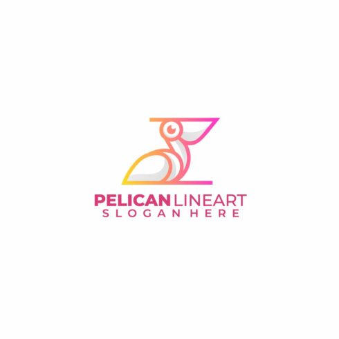 pelican design line art logo gradien cover image.